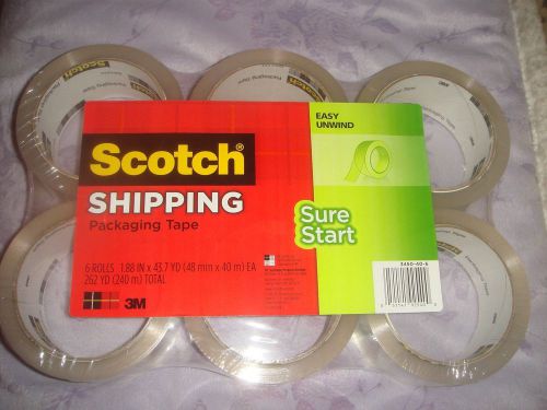 Scotch Sure Start 6 Roll Moving Tape 262 Yards New Factory Sealed Pack Packaging