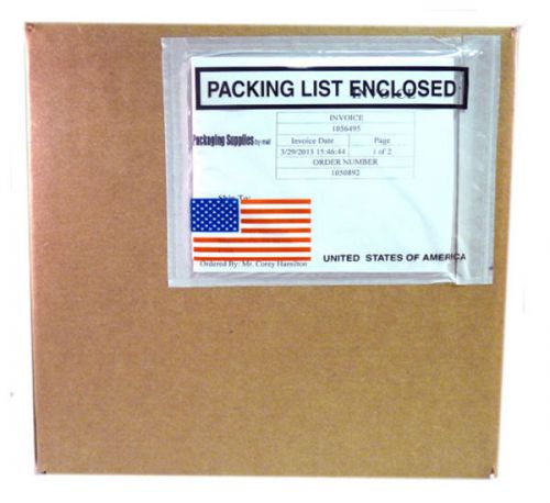 4.5&#034; x 5.5&#034; USA Panel Face Packing List Envelopes Bags 75000 / Cs