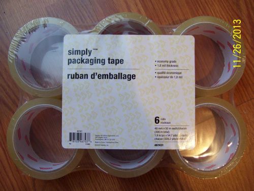 BRAND NEW FACTORY SEALED 6 ROLLS OF SIMPLY PACKAGING TAPE