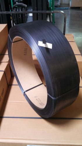 1/2&#034; 9000 Ft 300 lb 16x6&#034; Core Hand Poly Strapping Coil Black Packaging Binding