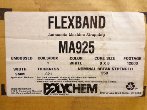 Flexband Polychem Banding Strapping MA925 8x8 12,000&#039; 9mm Wide .021 Thich 250 lb