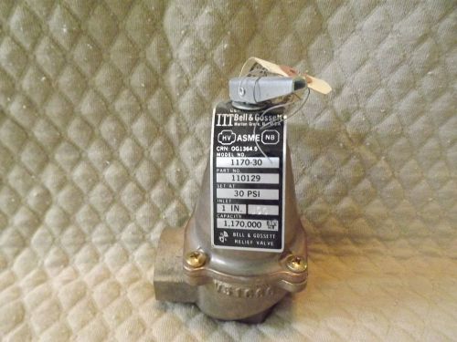 Bell &amp; gossett 110129 relief valve 1&#034;x1&#034; #1170-30 new plumbing parts brass for sale