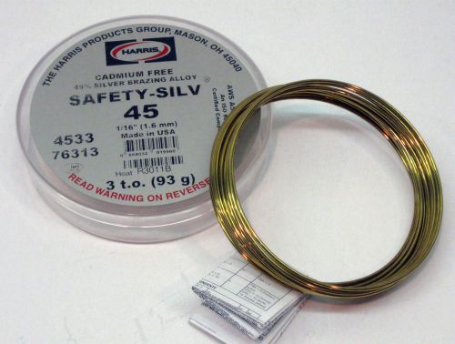 76313 harris safety-silv 45 45% silver solder brazing alloy 3 troy ounce for sale