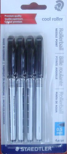 4 staedtler 0.5mm needle pt cool roller  ~ roller ball pens ~ made in germany for sale