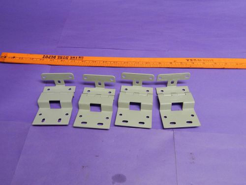 Lot of 4 gray painted steel cabinet hinges for sale