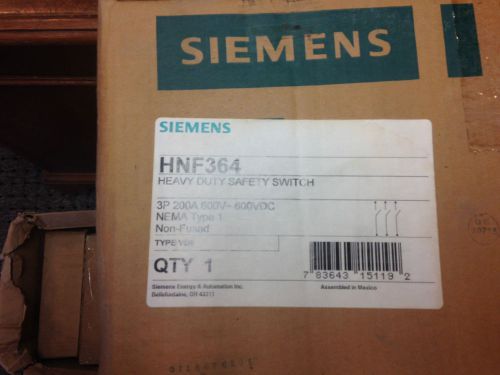Siemens HNF364 3pole 600 amp Non Fused heavy Duty Switch