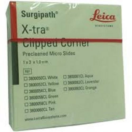 Leica 1mm Surgipath X-tra Clipped Corner Micro Slides 3800052CL Yellow 1/2 Gross