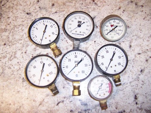 assortment of old pressure gauges seven