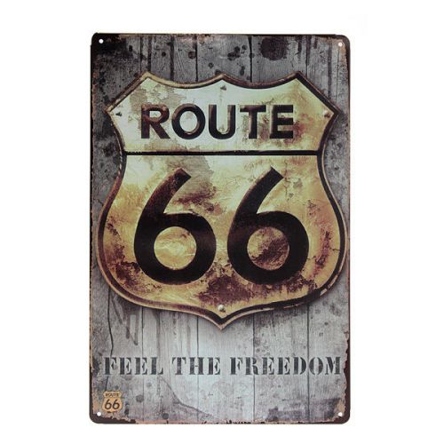 Route 66 Tin Sign Retro Vintage Metal Plaque Bar Pub Wall Decor