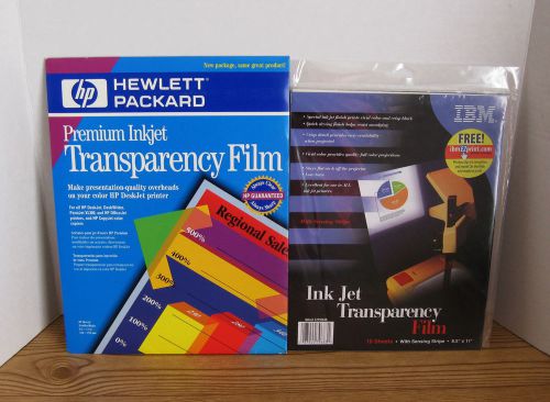 Hewlett Packard &amp; IBM 8.5&#034; x 11&#034; Inkjet Transparency Film - 32 Sheets