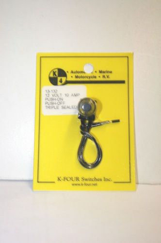 K-four triple sealed push on-push off mini push button switch-12vdc-10a (13-132) for sale