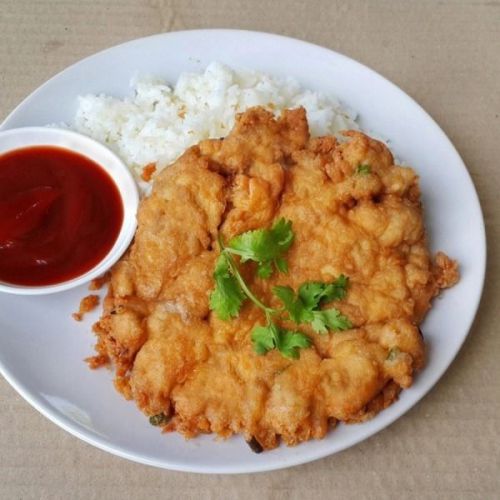 Thai Food Pork Omelette Recipe Easy Egg Rice Cook Thailand Dinner Sent Choice !!
