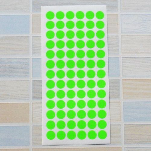 1,404 Neon Green Color Code Circle Sticky Labels 13 mm Stickers Self Adhesive