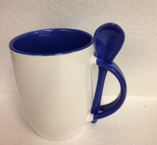 Lot of 30 Blue 12oz Two tone Blue Sublimation Printing Dye Mug With Spoon