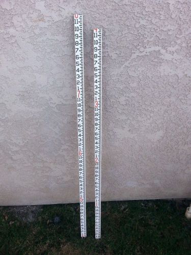 Vintage Wood Surveying Survey Measuring Stick Rod Pole Ruler 2 Piece 8&#039; Foot