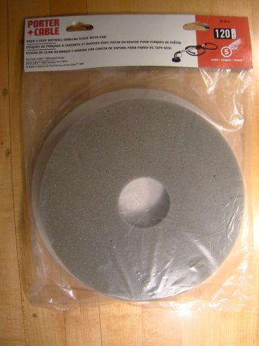 Porter Cable Hook &amp; Loop 5 Drywall Sanding Disks With Pad 120 Grit 79120-5