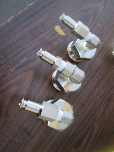 Tri clover sanitary clamp 1 1/2&#034; to swage lok quick dis connect 2&#034; nut 3/8&#034; npt for sale