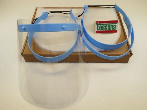 Dental face shield with blue frame kit /2 20 pcs film clear protector toscana for sale