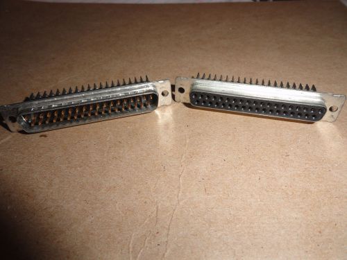 4 pcs AMP 745498-5 and 1-745497-5 37 Pin MALE and FEMALE D-SUB CONNECTORS