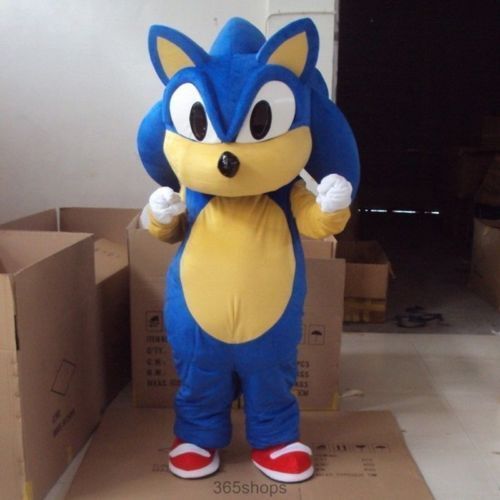 Blue Sonic Cartoon Mascot Costume EPE EMS Sega Hot Adult Size SALE!