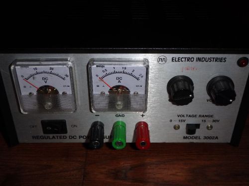Electro Industries # 3002a-dual range Regulated 0-15,15-30volt.DC Power Supply