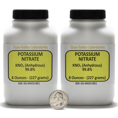 Potassium Nitrate [KNO3] 99.8% ACS Grade Powder 16 Oz in Two Bottles USA