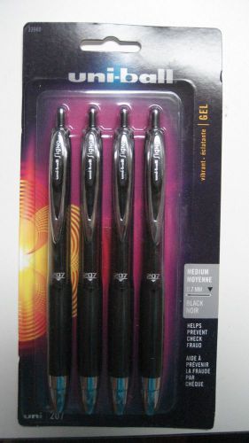 uni-ball Gel RT Retractable Pens, Medium Point, Black Ink, Pack of 4