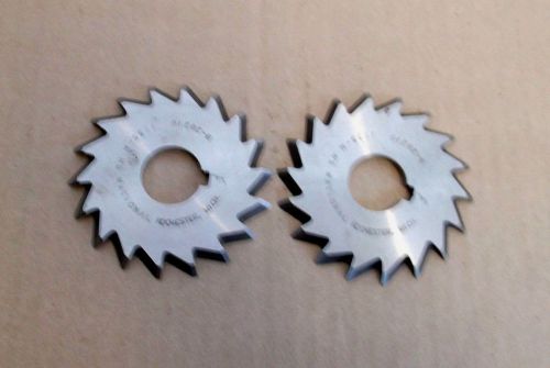 2 National Thin 45 deg Milling Cutters 3 3/8&#034; dia .188 thick 1&#034; hole
