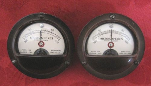 Lot of 2 Marion Elec Model HS2 Used Panel Meters * 100-0-100 Microamperes DC