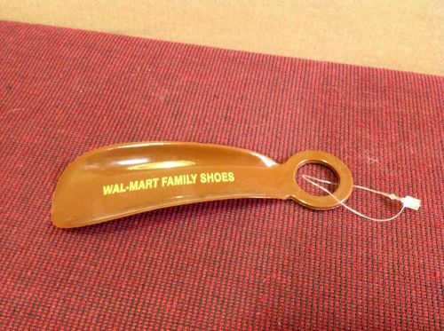 Vintage Wal-Mart Family Shoes Plastic Shoe Horn with Ring- Brown-5.5&#034; Walmart