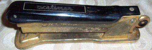Vintage Aceliner Gold &amp; Black Stapler ~ 1950&#039;s