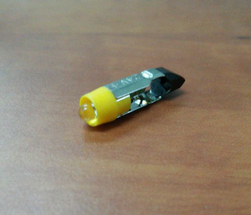 10 pcs of led bulb yellow 24v ac miniature type tel. slide no. 5 (t5.5 base) for sale