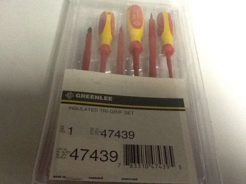 Greenlee tri grip insulated screwdriver set 6 piece 1000v rated for sale