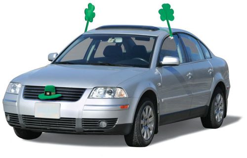 St. Patrick&#039;s Day Vehicle Car Costume Four Leaf Clover, Leprechan hat for Car