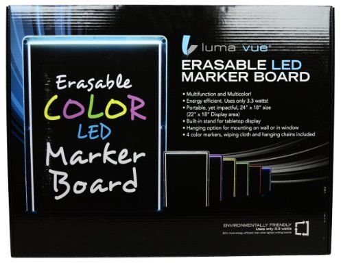 BRAND NEW - Stylish Luma Vue LED Erasable Marker Board (22&#034;x 18&#034;)