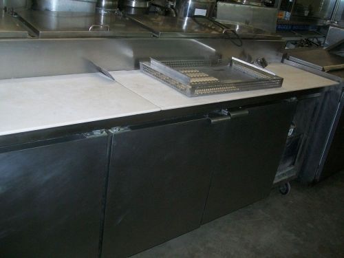 PIZZA PREP TABLE, 10 FT, 4 DOORS, CASTERS,BOARD,115V VOLTS, 900 ITEMS ON E BAY
