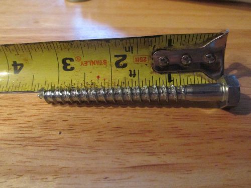 (25) 3/8 x 3 1/4&#034;hex head lag screw/bolt - zinc plated for sale