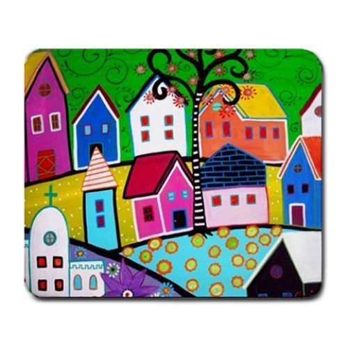 Custom Folk Art Mexican Town Large Mousepad Mouse Pad Free Shipping