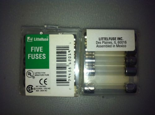 Lot of 3 Littelfuse 0.250A 250V LF-312.250 - 3 AG Fast Acting Type Fuses 5-Pack
