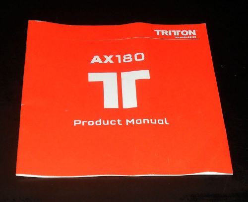 Tritron Model AX180 Users Product Manual ONLY Headphone Headset