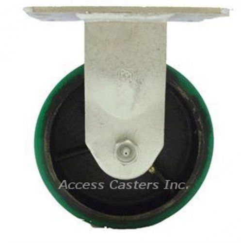 5PLPCR 5&#034; x 2&#034; Rigid Plate Caster, Poly on Cast Iron Wheel, 1100 lbs Capacity