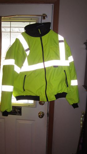 Mens 2x m-safe high-visibility class 3/level 2 fleeced lined safety jacket xxl for sale