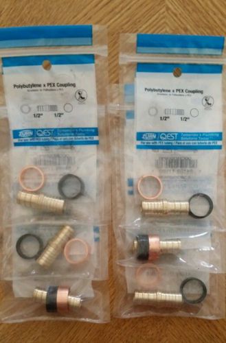 1/2&#034; pex x pb (polybutylene) splicing repair kit (coupling + crimp rings)6 count for sale