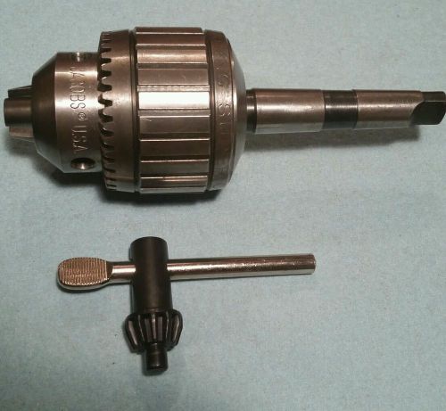 Jacobs 14N Ball Bearing Superchuck Drill Chuck with Key, Jacobs 2MT Arbor