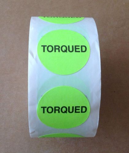 1000 Torqued round neon green LABELs STICKERs FREE SHIPPING 1 1/2&#039;