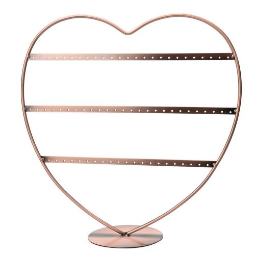 Clearance Heart Shaped Iron Earring Jewelery Display Stand Multiholes Bronze