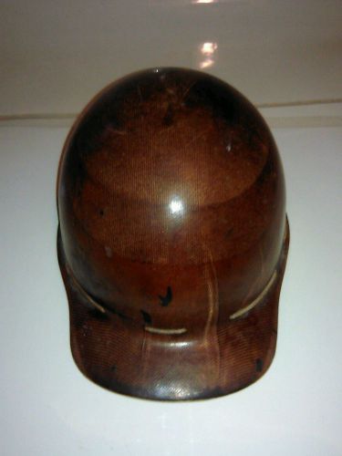 Vtg brown msa skullguard cap style hard hat mining gas oil adjustable skullgard for sale