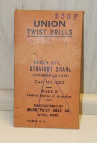 Set of (10) Union Twist Drills High Speed Straight Shank Jobbers Length - NEW
