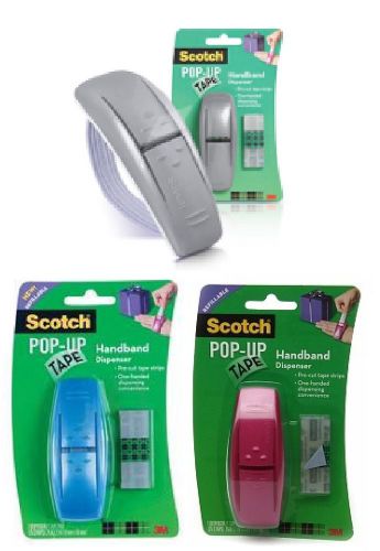 2 Scotch Pop-Up Tape Dispensers w/6 Refill Pads (450 strips) - Choose your color