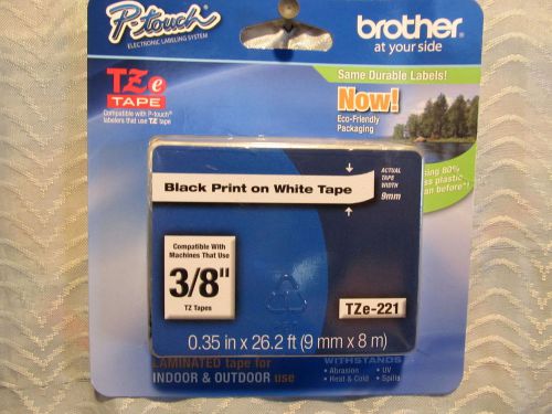 Brothers P-Touch Labels Blk.Print on Wht.Tape P/N TZe-221